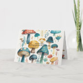 Mushroom and Cats Birthday Card Kaart (Achterkant)