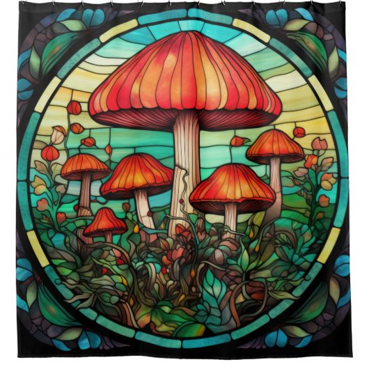 Mushroom Art douchegordijn (Voorkant)