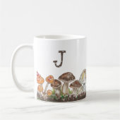 Mushroom Art Herfst herfst Natuur Monogram Koffiemok (Links)