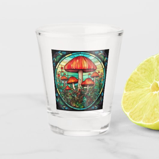 Mushroom Art Shot Glas (Voorkant)