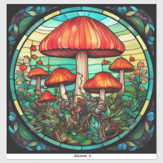 Mushroom Art Vinyl Sticker (Vel)