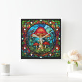Mushroom Art Wall Clock Vierkante Klok (Huis)