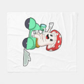 Mushroom as Biker with Scooter.PNG Fleece Deken (Voorkant (Horizontaal))