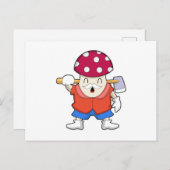 Mushroom as Farmer with Axe Briefkaart (Voorkant / Achterkant)