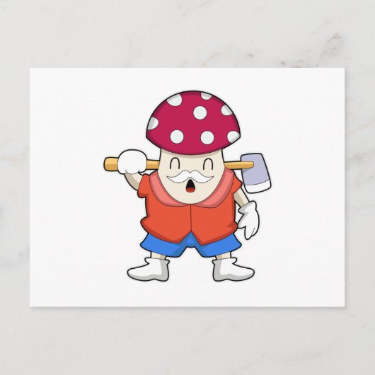 Mushroom as Farmer with Axe Briefkaart (Voorkant)