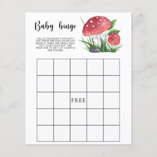 Mushroom Baby shower Baby Bingo spel