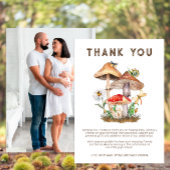 Mushroom Baby shower Bedankt Card | Gepersonalisee