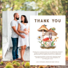 Mushroom Baby shower Bedankt Card | Gepersonalisee