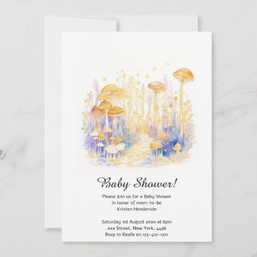 Mushroom Baby shower Invitation Kaart (Voorkant)