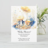 Mushroom Baby shower Invitation Kaart (Staand voorkant)