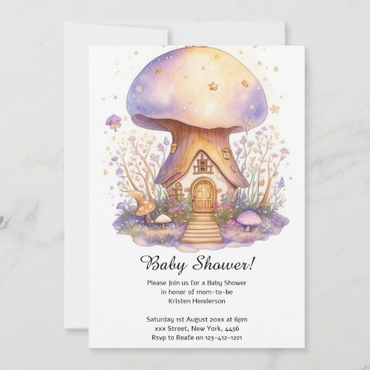 Mushroom Baby shower Invitation Kaart (Voorkant)