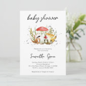 Mushroom Baby shower Invitation Kaart (Staand voorkant)