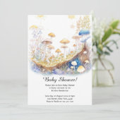 Mushroom Baby shower Invitation Kaart (Staand voorkant)