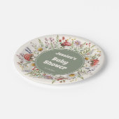 Mushroom Baby Shower Papieren Bordje (Gekanteld)