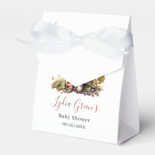 Mushroom Baby shower Uitnodigen, Herfst Genderneut Bedankdoosjes (Voorkant Zijde)