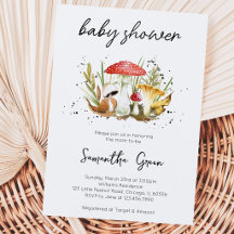 Mushroom Baby Shower Uitnodiging