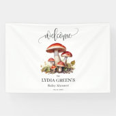 Mushroom Baby shower Uitnodiging, Herfst Baby show Spandoek (Horizontaal)