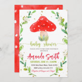 Mushroom Baby Shower uitnodigingen, Mushroom uitno Kaart (Voorkant / Achterkant)