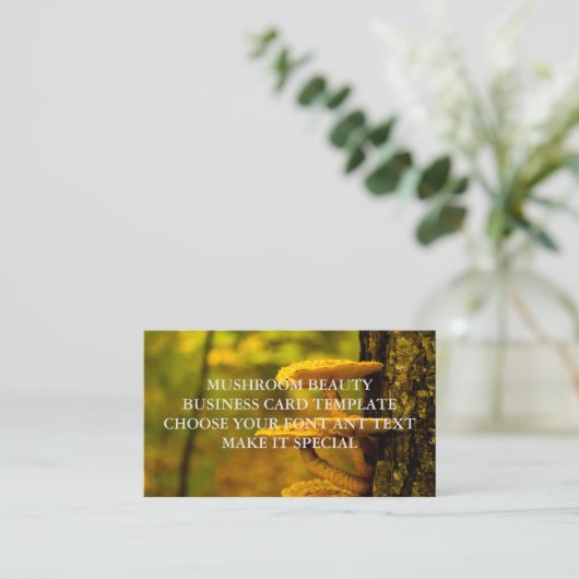 MUSHROOM BEAUTY BUSINESS CARD TEMPLATE VISITEKAARTJE (Staand voorkant)