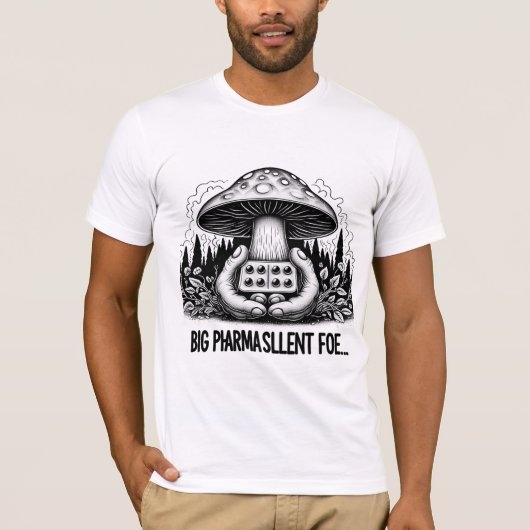 🟣Mushroom Big Pharma's Silent Foe T-shirt (Voorkant)