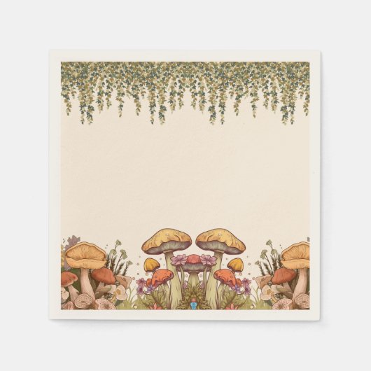Mushroom Boho Thema Servet (Voorkant)