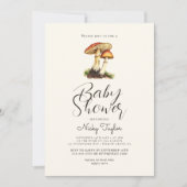 Mushroom Botanisch Baby shower Uitnodiging (Voorkant)