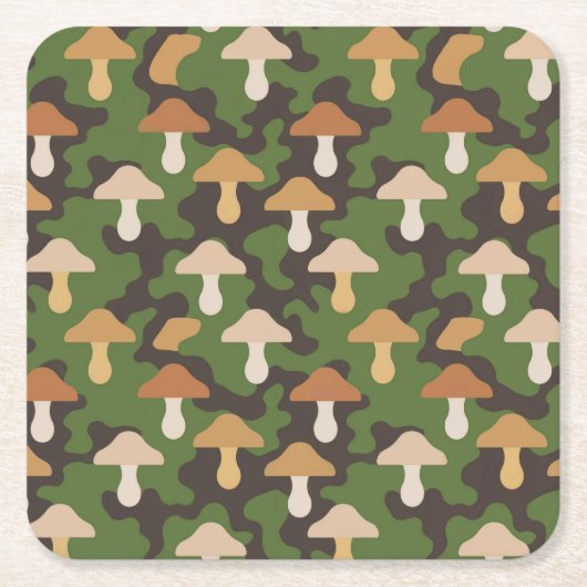 Mushroom Camo Afbeelding Onderzetter Set (Voorkant)