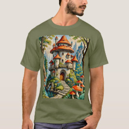 Mushroom Castle Fantasy Dreamscape T-shirt