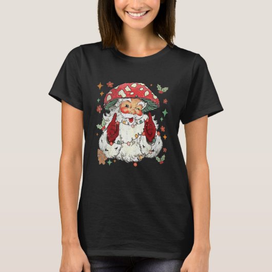 Mushroom Christmas Mushroom  Mushroom Santa Claus T-shirt (Voorkant)