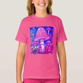 Mushroom City-Kleurrijke Rode + Gele Paddenstoelen T-shirt