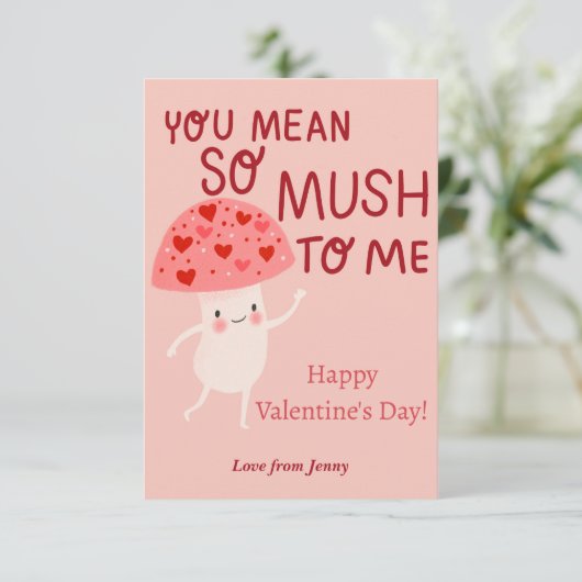 Mushroom Classroom Valentijn Note Kaart (Staand voorkant)