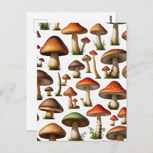 Mushroom Collectie Pattern Design Briefkaart (Voorkant / Achterkant)