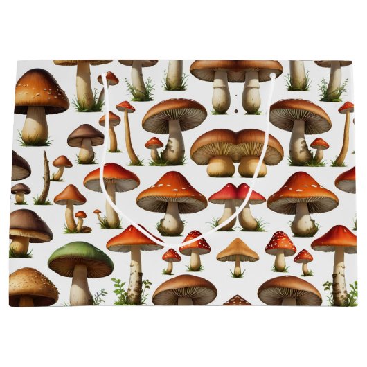 Mushroom Collectie Pattern Design Groot Cadeauzakje (Voorkant)