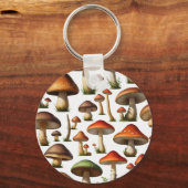 Mushroom Collectie Pattern Design Sleutelhanger (Voorkant)