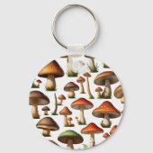 Mushroom Collectie Pattern Design Sleutelhanger (Achterkant)
