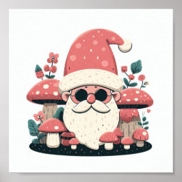 Mushroom Core Santa Poster