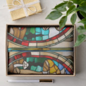 Mushroom Cottage Glas in lood Decoupage Tissuepapier (Geschenk)