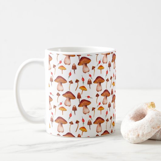 Mushroom Cottagecore stijl koffiemok (Met donut)