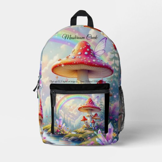 Mushroom Creek Back Pack Bedrukte Rugzak (Voorkant)