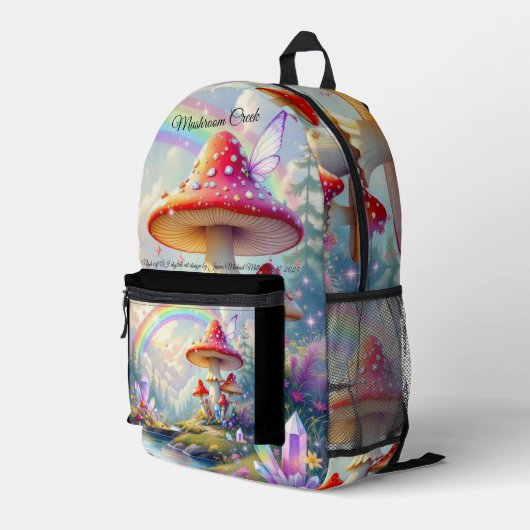 Mushroom Creek Back Pack Bedrukte Rugzak (Achterkant Hoek Rechts)