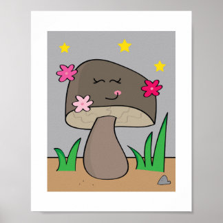 Mushroom Design #5 Illustratie Poster