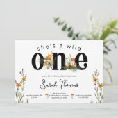 Mushroom en Wilde Bloemen Verjaardaguitnodiging Kaart (Staand voorkant)