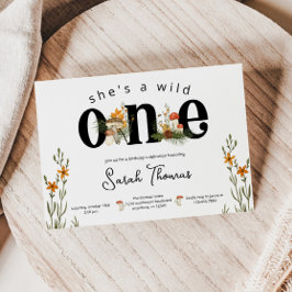 Mushroom en Wilde Bloemen Verjaardaguitnodiging Kaart