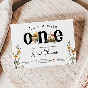 Mushroom en Wilde Bloemen Verjaardaguitnodiging Kaart