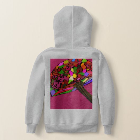 Mushroom Face Character Art Hoodie (Laag Achter)