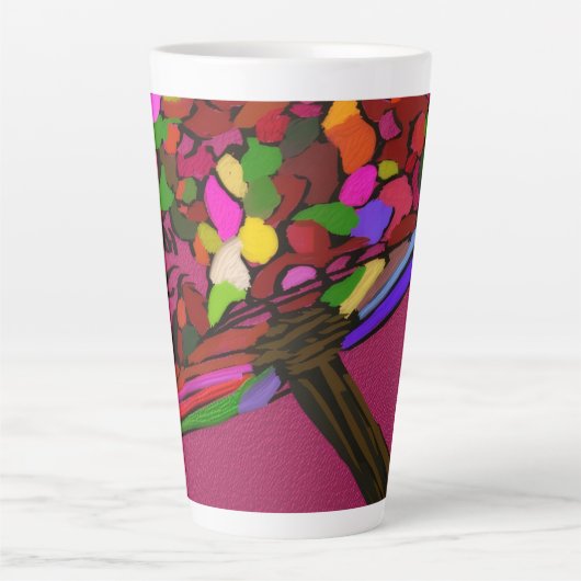 Mushroom Face Character Art Large Mug Latte Mok (Voorkant)