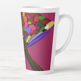 Mushroom Face Character Art Large Mug Latte Mok