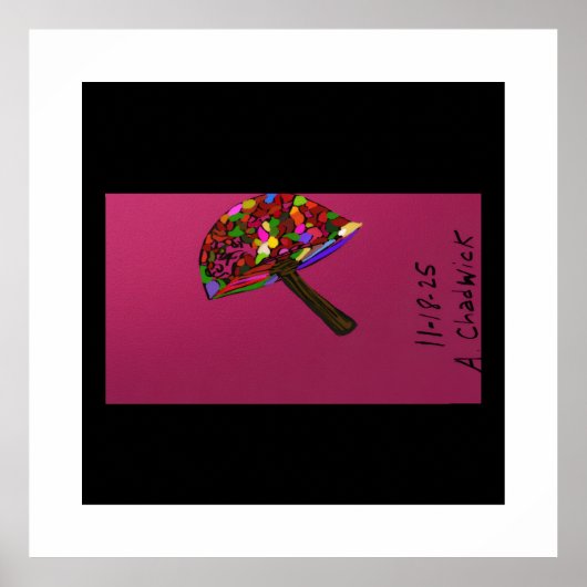 Mushroom Face Character Art Poster (Voorkant)