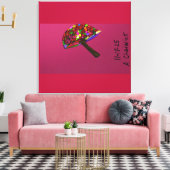 Mushroom Face Character Art Stretched Canvas Print (Insitu (Woonkamer))