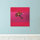 Mushroom Face Character Art Stretched Canvas Print (Insitu (Houten vloer))